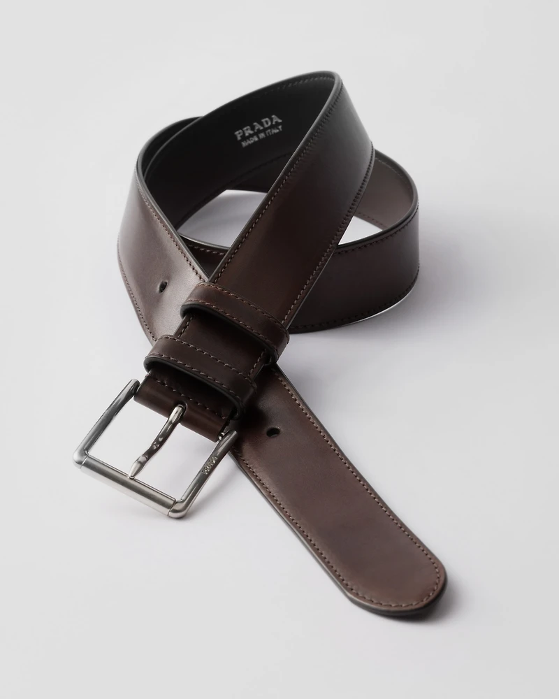 Antiqued leather belt