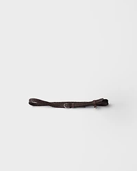 Narrow braided leather belt