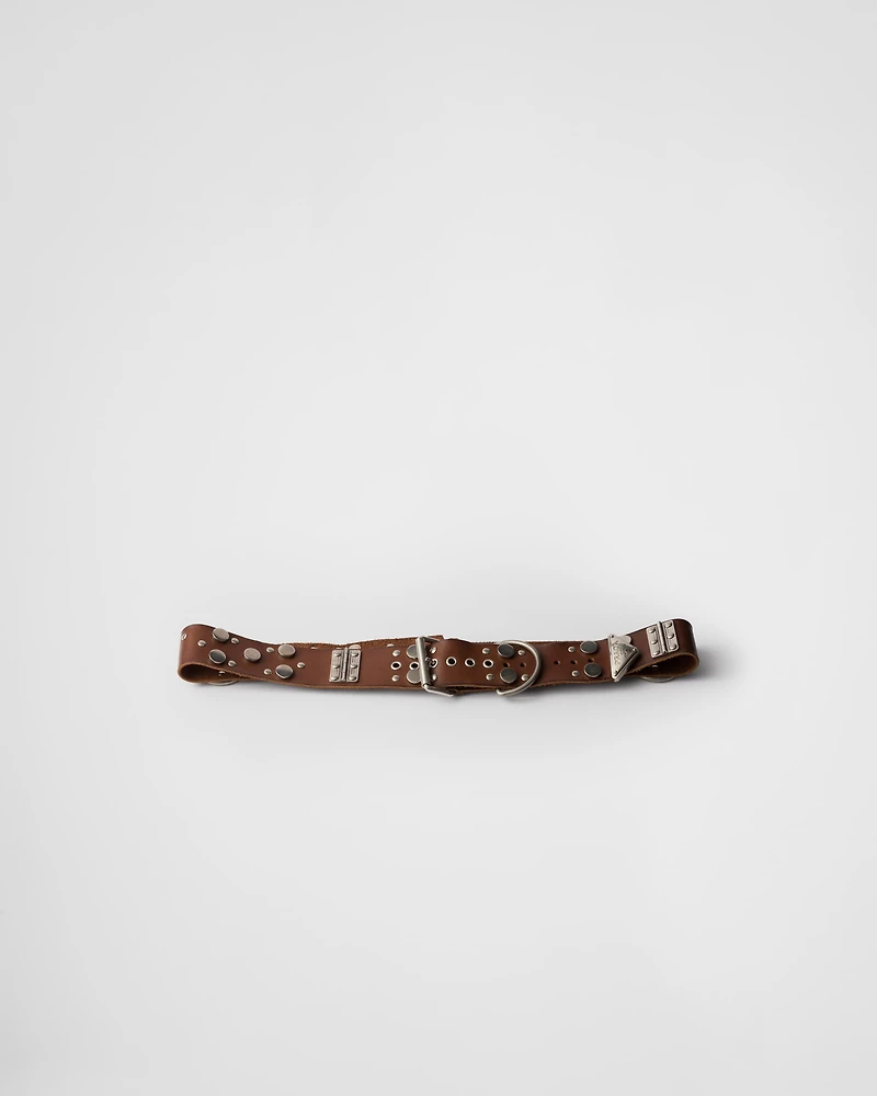 Studded leather belt