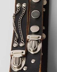 Studded leather belt