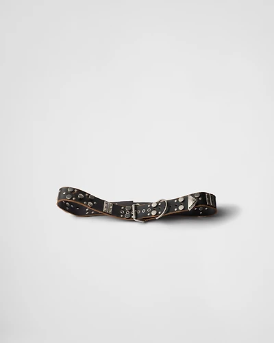 Studded leather belt