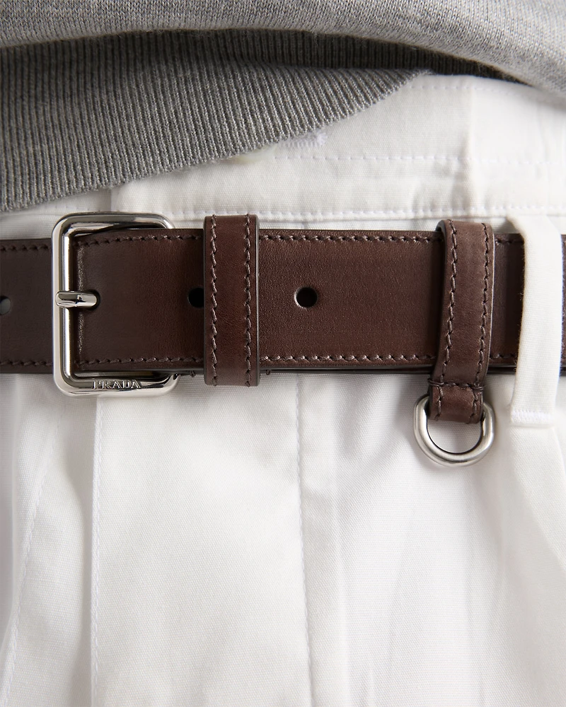 Antiqued leather belt