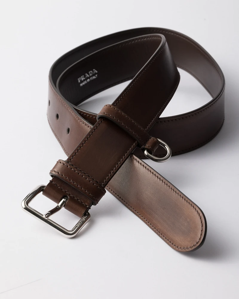 Antiqued leather belt