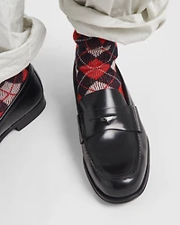 Brushed leather loafers