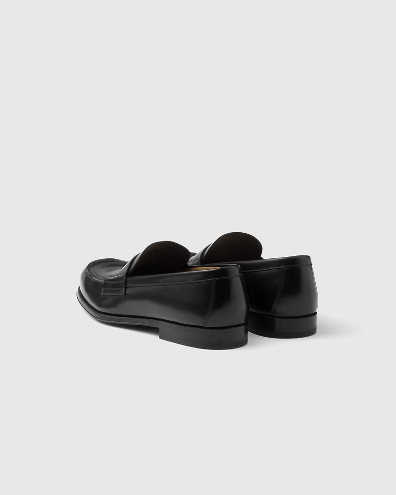 Brushed leather loafers