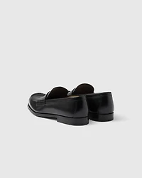 Brushed leather loafers