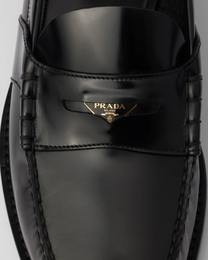 Brushed leather loafers