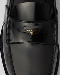 Brushed leather loafers