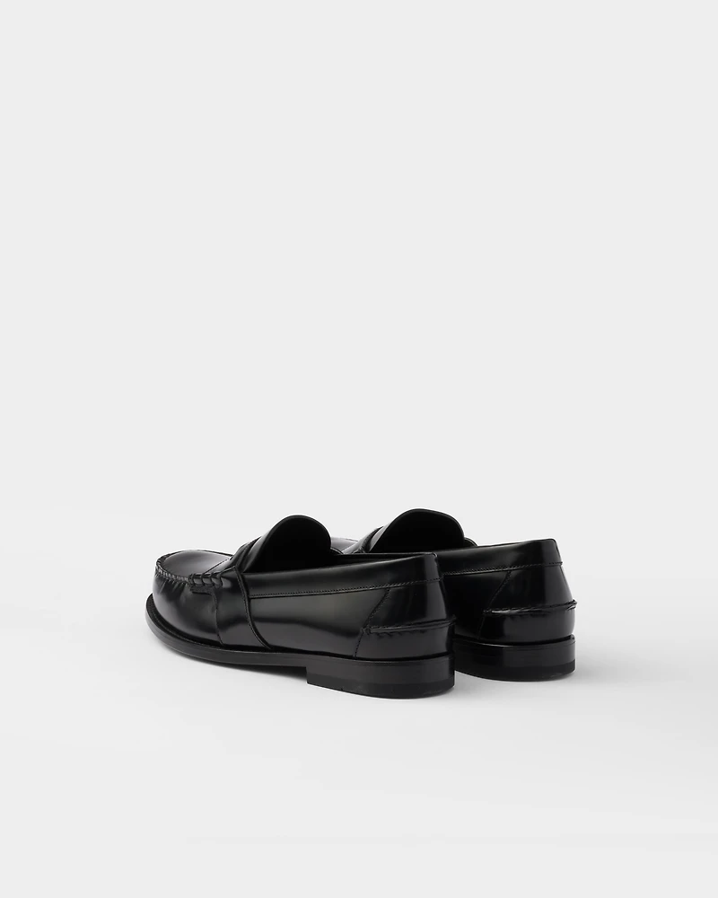 Brushed leather loafers