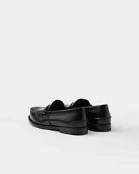 Brushed leather loafers