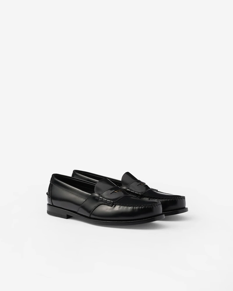 Brushed leather loafers