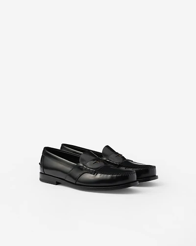 Brushed leather loafers