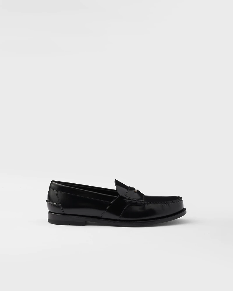 Brushed leather loafers