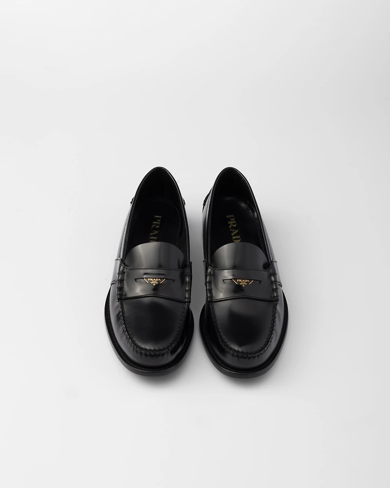 Brushed leather loafers