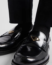 Brushed leather loafers