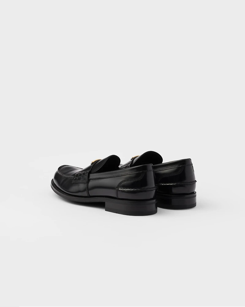 Brushed leather loafers