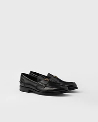 Brushed leather loafers
