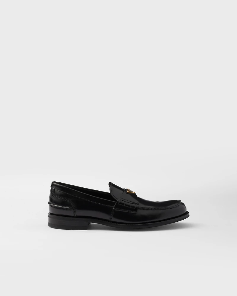 Brushed leather loafers