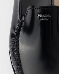 Brushed leather loafers
