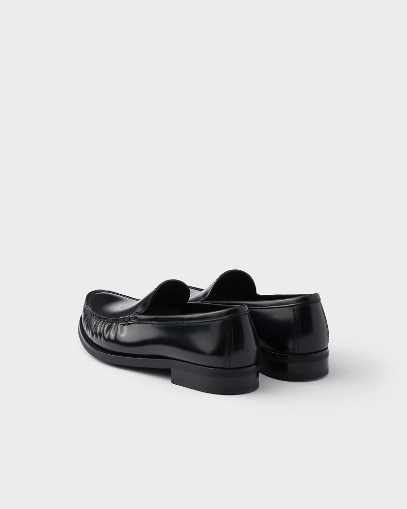 Brushed leather loafers
