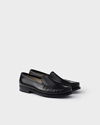 Brushed leather loafers