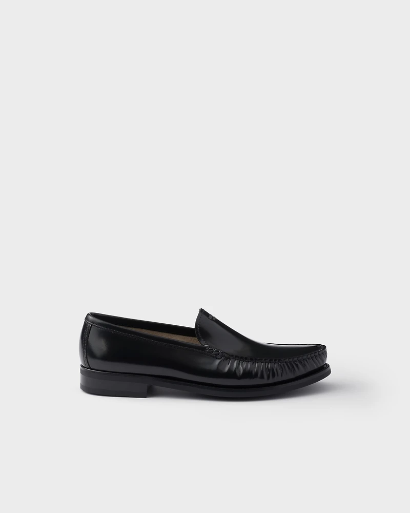Brushed leather loafers