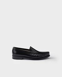 Brushed leather loafers