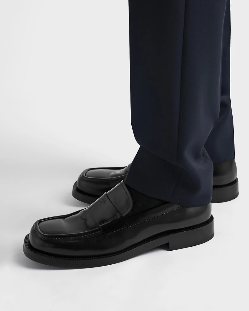 Brushed leather loafers