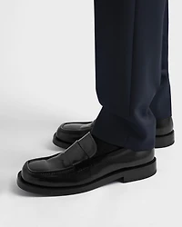 Brushed leather loafers