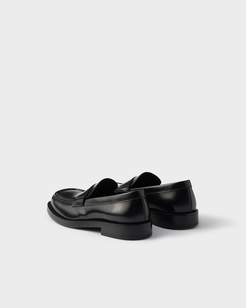 Brushed leather loafers