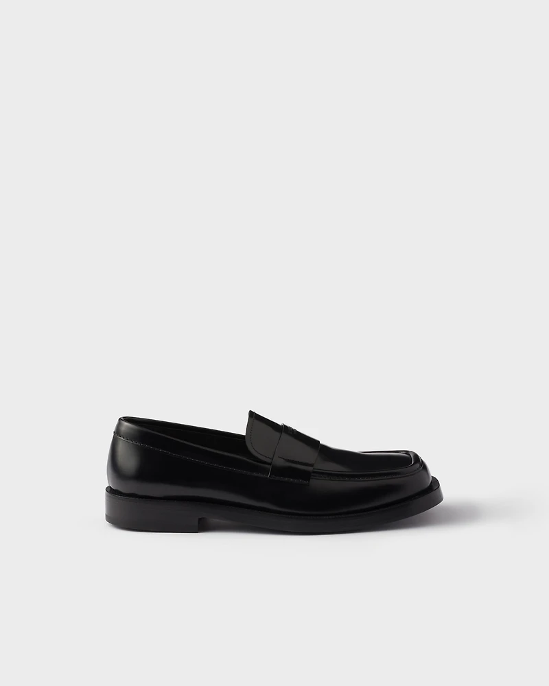 Brushed leather loafers