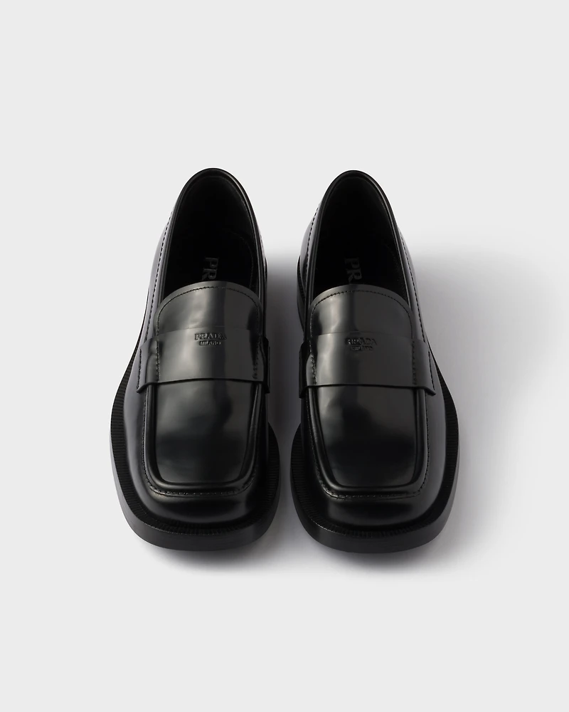 Brushed leather loafers