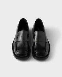 Brushed leather loafers