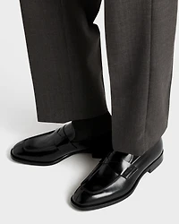 Brushed leather loafers