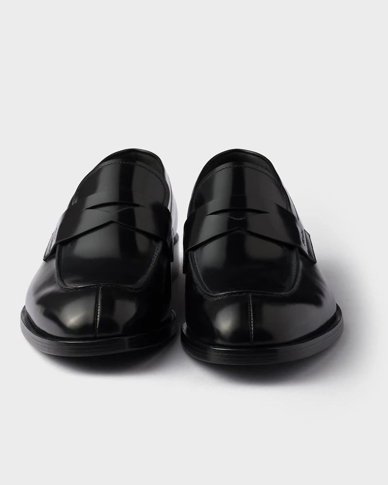 Brushed leather loafers