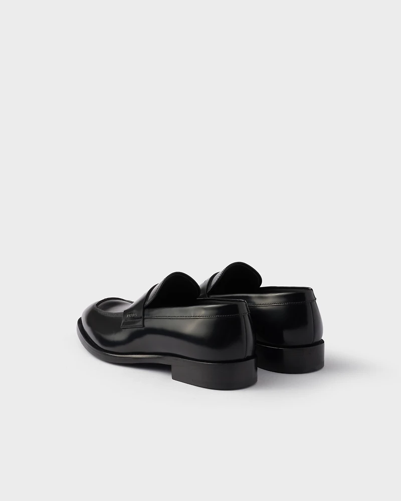Brushed leather loafers