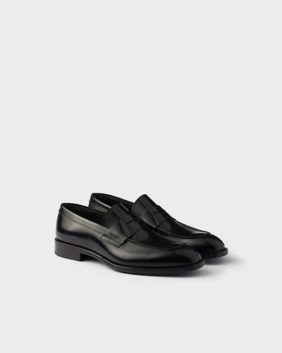Brushed leather loafers