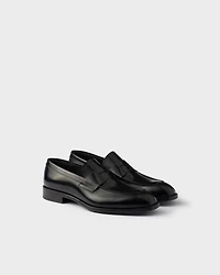 Brushed leather loafers