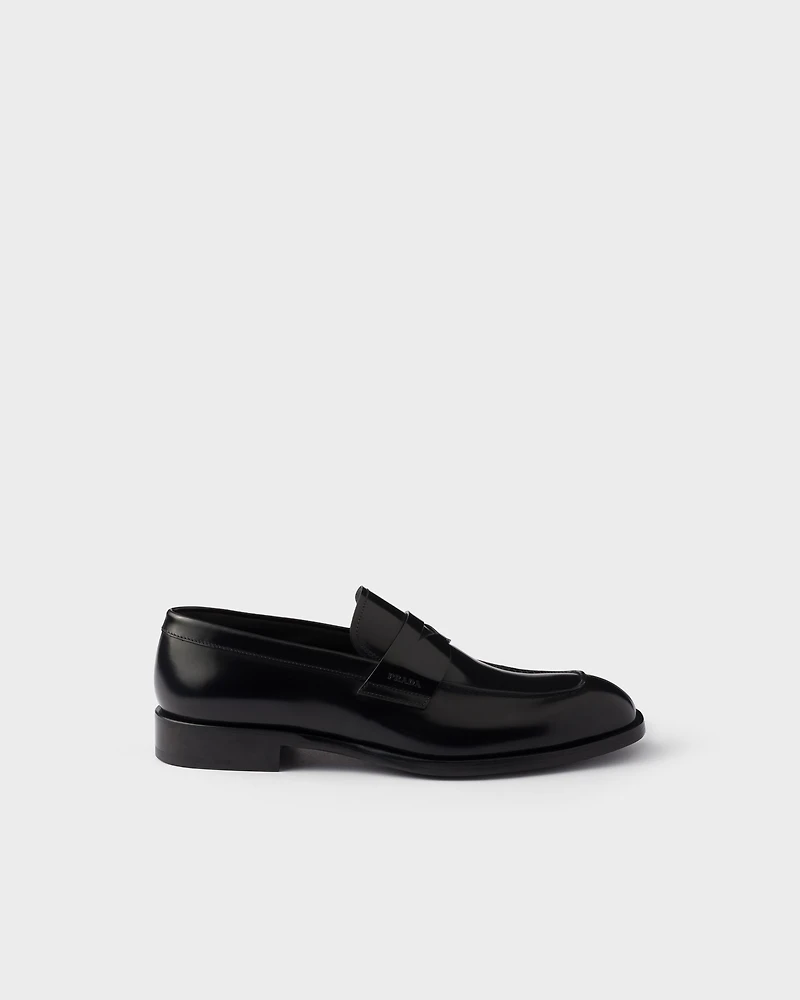 Brushed leather loafers