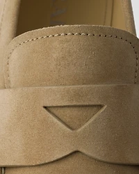 Bleached suede loafers