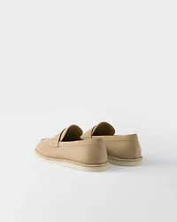 Bleached suede loafers