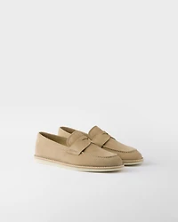 Bleached suede loafers