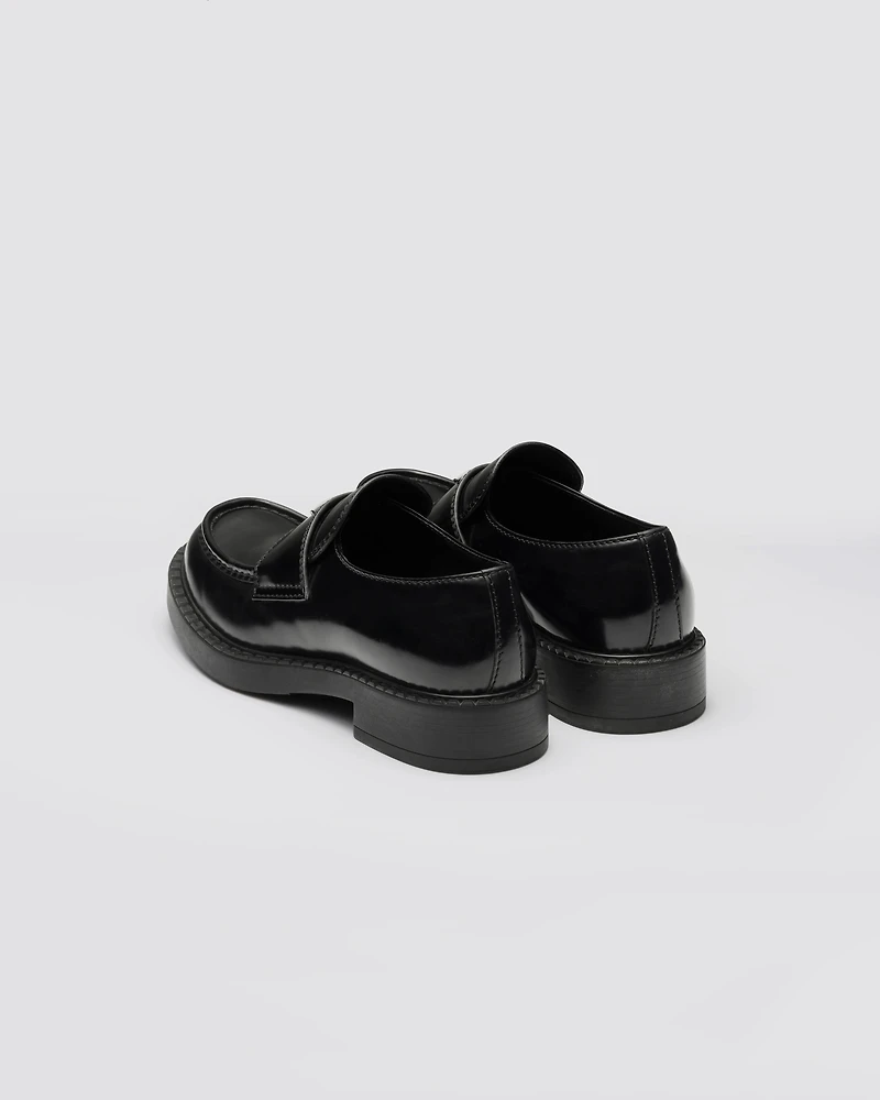 Chocolate brushed leather loafers