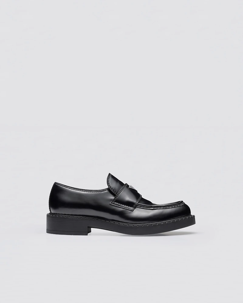 Chocolate brushed leather loafers