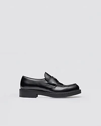 Chocolate brushed leather loafers
