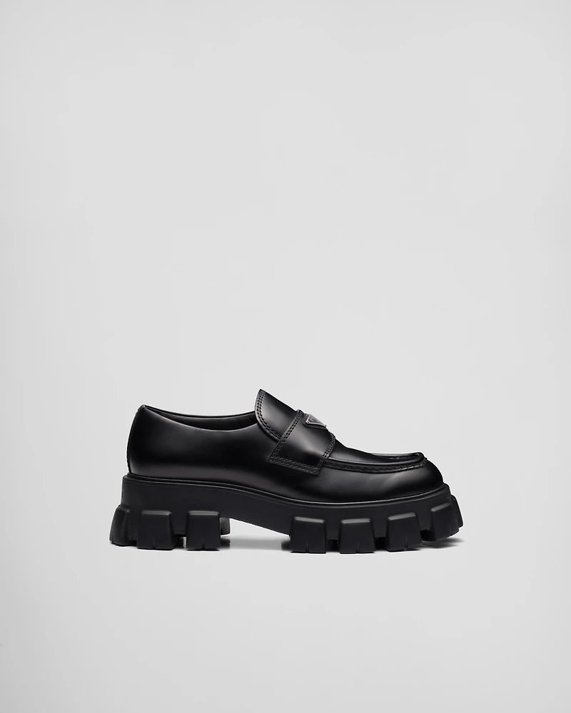 Monolith brushed leather loafers