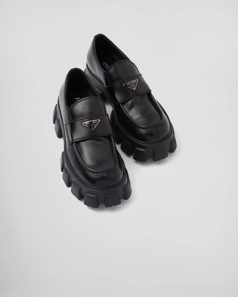Monolith brushed leather loafers
