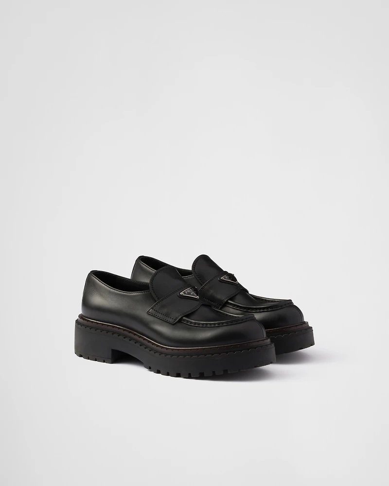 Double Chocolate leather loafers