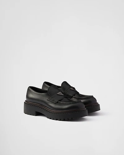 Double Chocolate leather loafers
