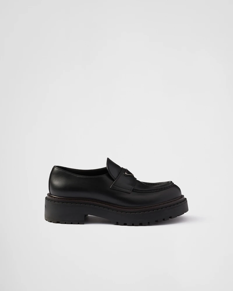 Double Chocolate leather loafers